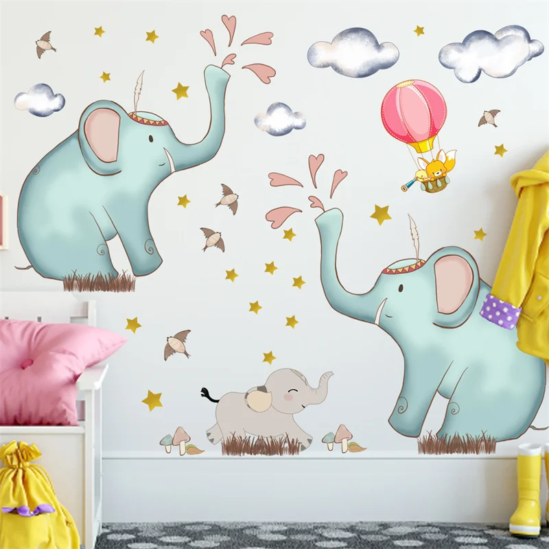Zollor новые Мультяшные Животные Слон облако воздушный шар Настенная Наклейка для