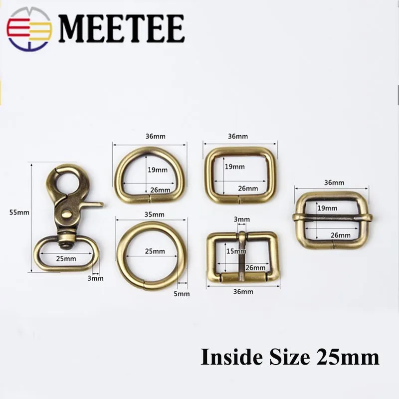 Meetee 1 комплект (6 шт.) 20/25/32/38 мм O D Кольцо квадратная регулирующая пряжка с иглой для