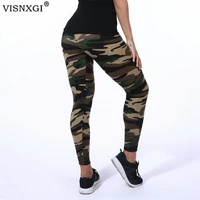visnxgi 2021 camouflage womens fitness leggings knitted stretch army green ankle length polyester high waist push up pants xxxl
