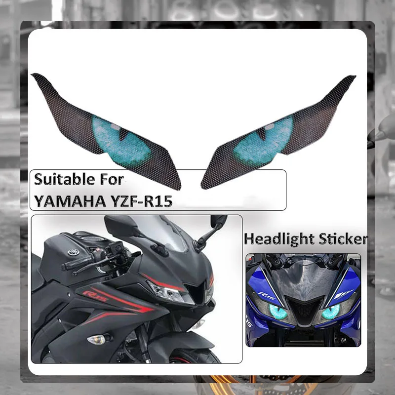 Для мотоцикла YAMAHA YZF R15 YZFR15 2017 2018 2019 3D Передняя обтекатель фары защитная наклейка