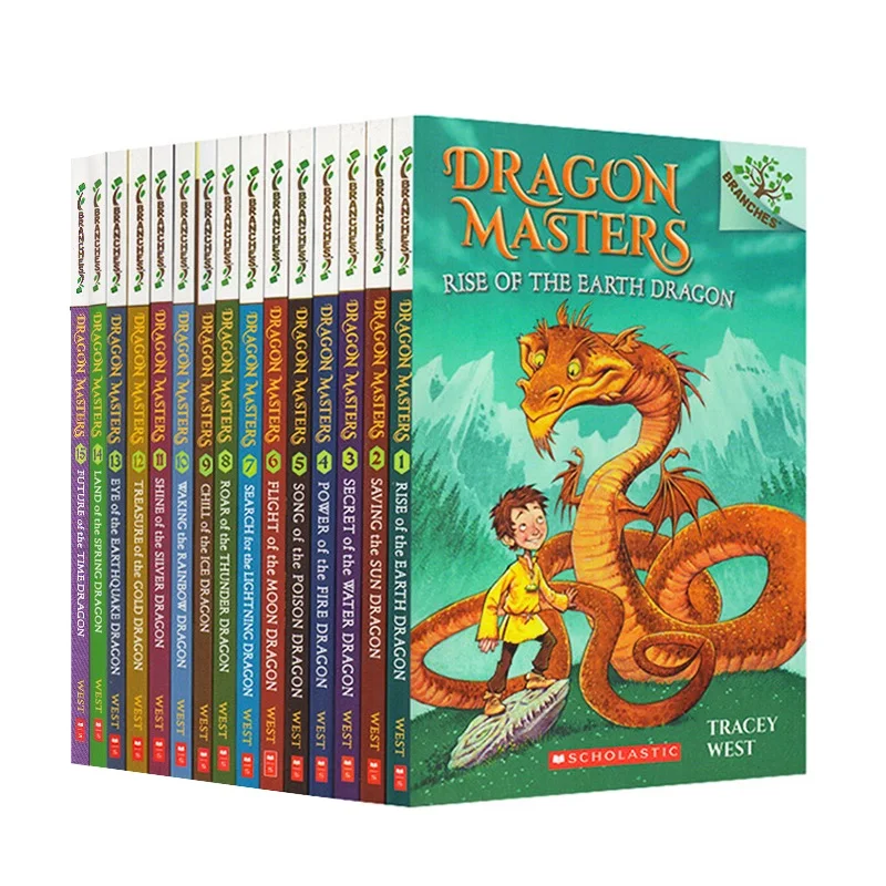 16 Pcs/Set Dragon Masters Children Books Kids English Reading Story Book Chapter Book Novels for 5-10 years
