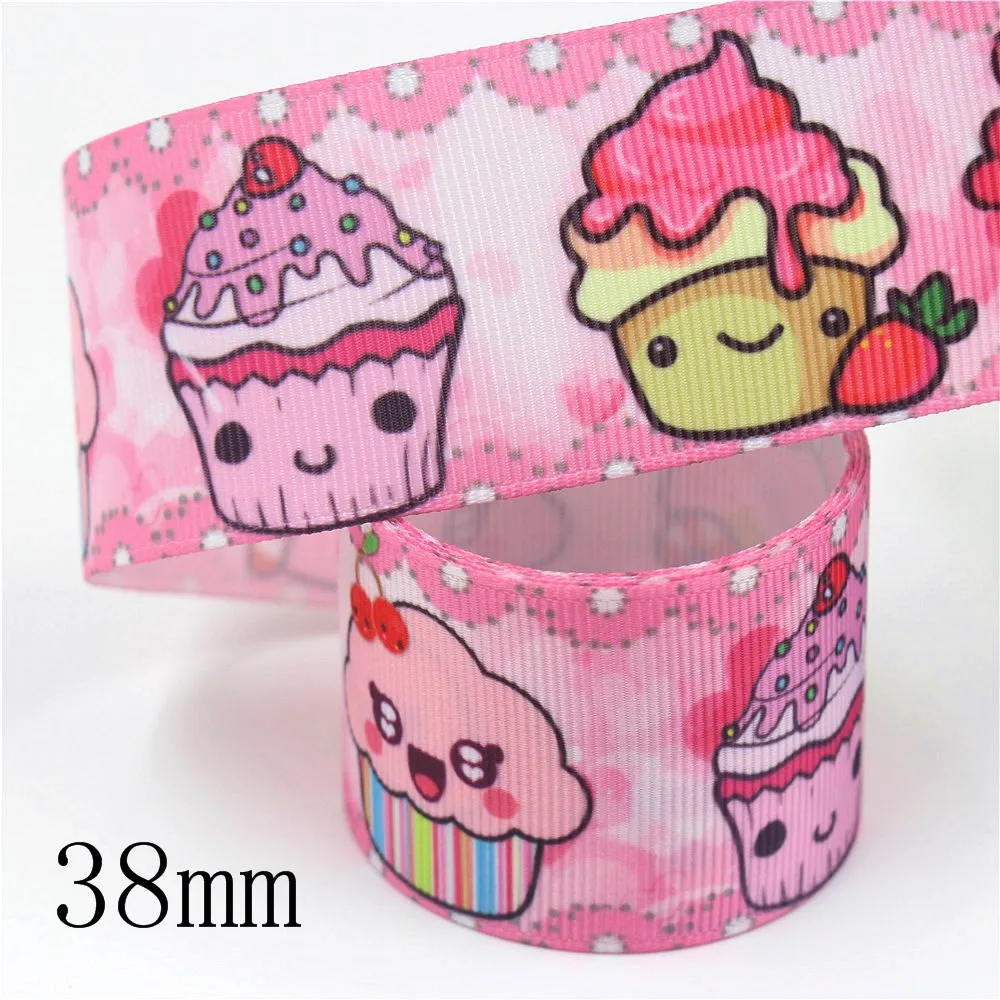 I-19906-2093 1-1/2 '✸ мм 10 ярдов Торт Мороженое термопечать ленты grosgrain лук колпачок