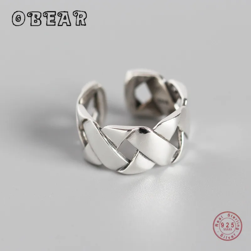 OBEAR богемные этнические 100% Стерлинговое Серебро 925 пробы плетеные перекрестные