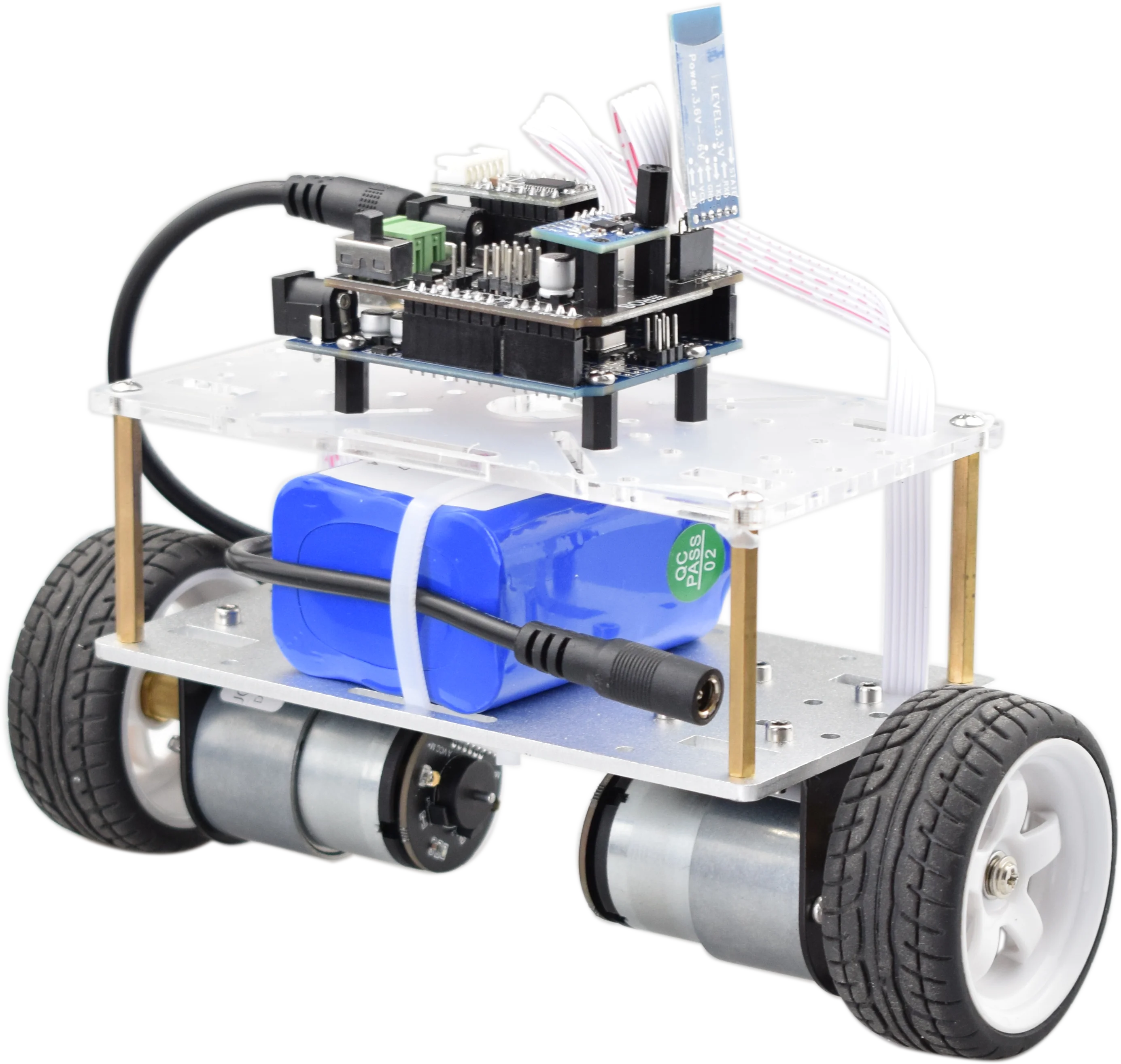 Самобалансирующийся робот Arduino, комплект шасси для автомобиля, 2 колеса, с двигателем 12 В постоянного тока, «сделай сам», ствол игрушка от AliExpress RU&CIS NEW