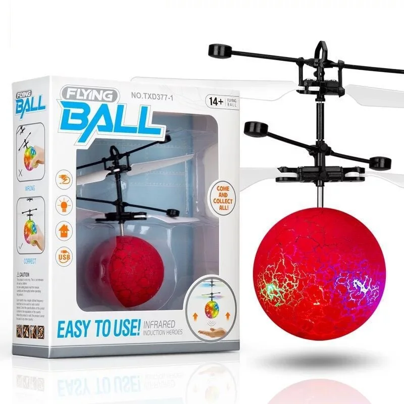 

Flying copter Ball Aircraft Helicopter Led Flashing Light Up Toys Induction Electric Toy sensor Kid Children Christmas w package