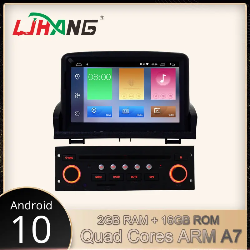 LJHANG Android 10 Автомобильный мультимедийный DVD плеер для Peugeot 307 2008 2009 2010 2011 GPS