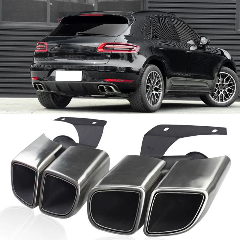 

For Porsche Macan Modified T Style Rear Exhaust Tips Muffler Pipe Car Styling 2014 2015 2016 2017