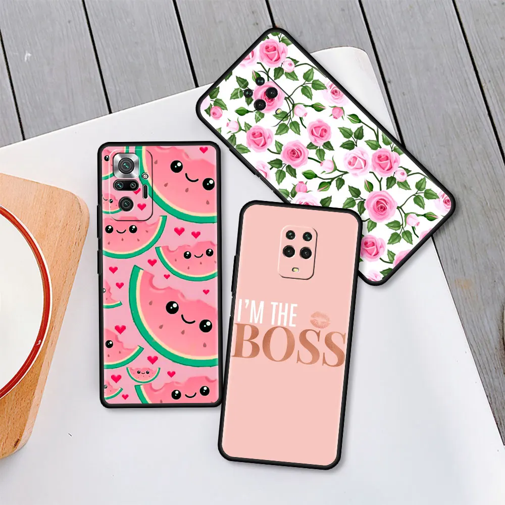 

Pink Pattern Fashion Soft Case for Xiaomi Redmi Note 9S 9 8 7 8T 10 Pro 9C 9A 7A 6A 8A 6 K40 Funda Phone Capa