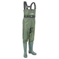 pvc mens fishing chest waders breathable waterproof fishing jerseys with wading belt stocking foot river wader pants bootfoot