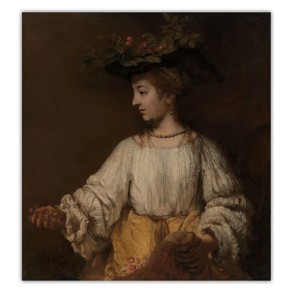Картина Флора на холсте Настенная картина с изображением Рембрандта подарочное