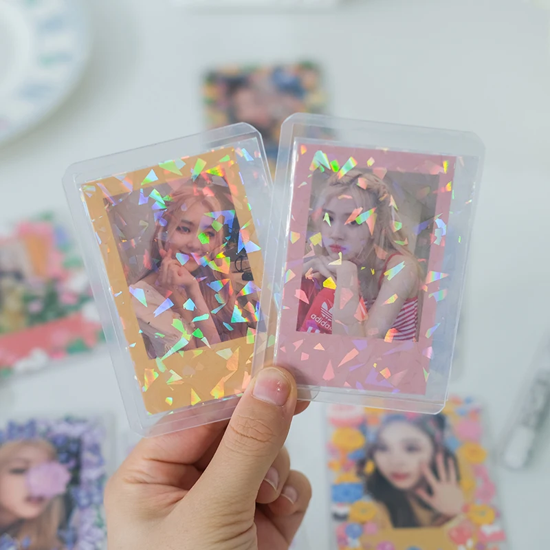 20 шт. блестящий цветок Kpop протектор для открыток Лазерная папка фотоальбома