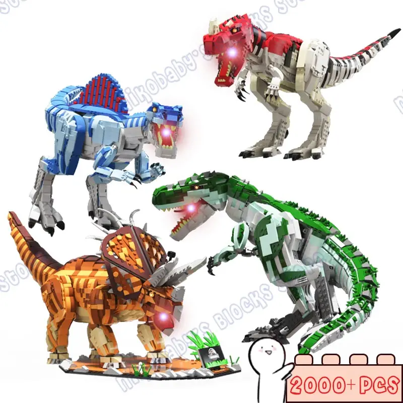 

2000PCS+ Jurassic Dinosaur Animal Building Blocks Toys Children Gifts Bricks Triceratops MOC Tyrannosaurus Model DIY