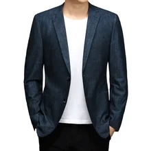 Primavera nova moda blazer jaqueta masculina fino tricô respirável terno blazer jaqueta negócios casual blazers casacos masculinos (2)