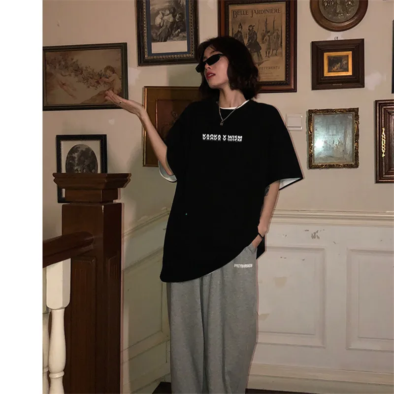 

Summer White Holiday Students summer new loose Korean student Hong Kong style bf Party Kpop T-shirt Fashion Women Tops