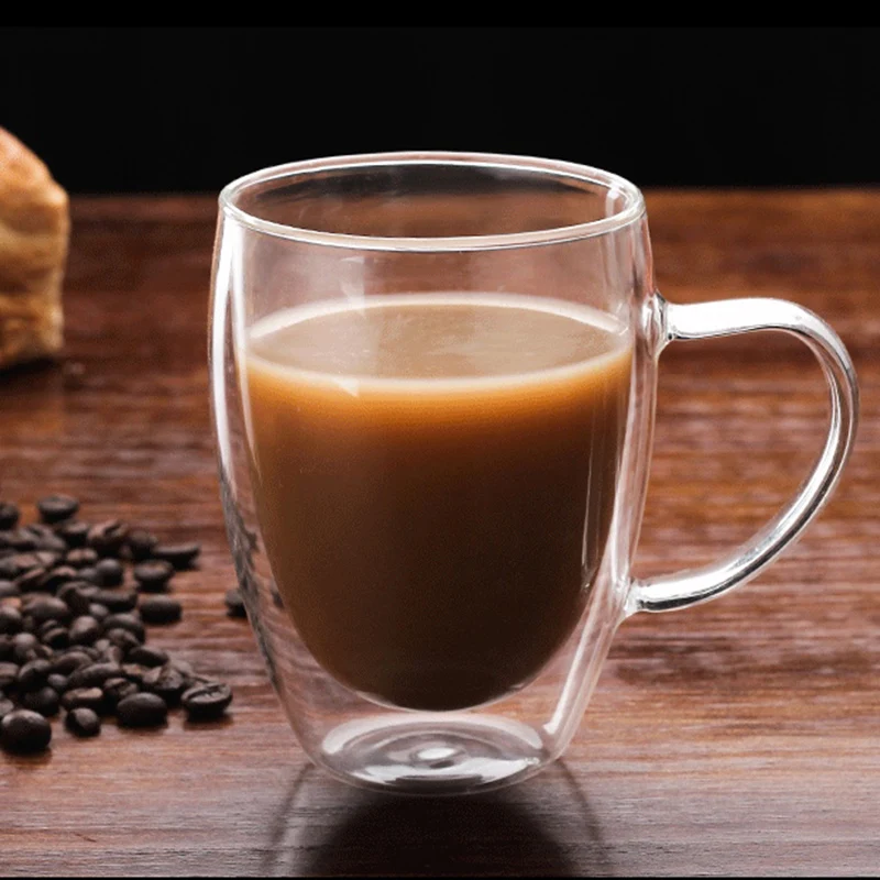 Двухслойные изолированные стеклянные кружки es Espresso термостойкие толстые