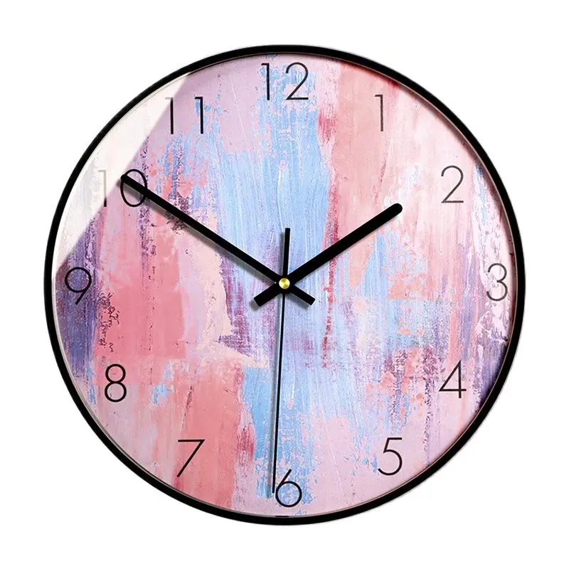 Большие металлические настенные часы розового золота для гостиной с механизмом