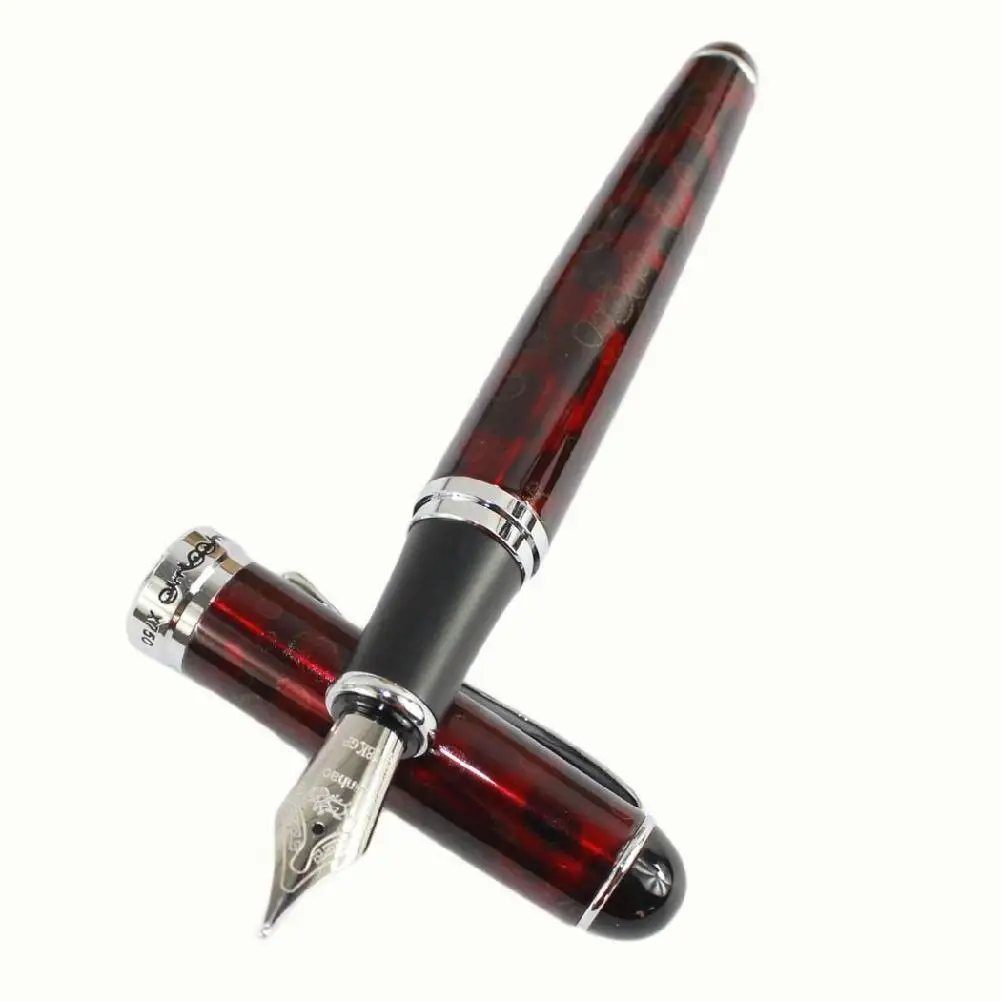 

Jinhao Medium nib fountain Pen X750 Dark Red Flower Pattern Stainless Steel