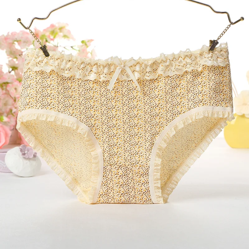 Женское нижнее белье из хлопка с японским бантом однотонные дышащие трусы для