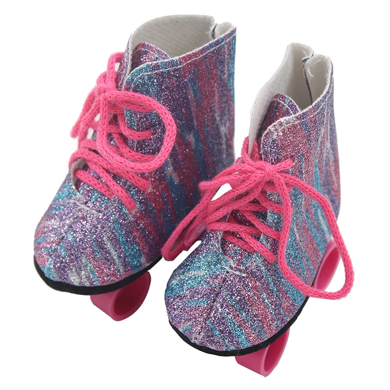 7 см Детские куклы обувь для новорожденных модные белые фиолетовые роликовые