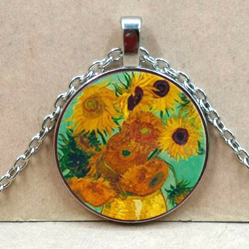 Новое круглое ожерелье с подсолнухом желтая подвеска ювелирное в форме сердца |