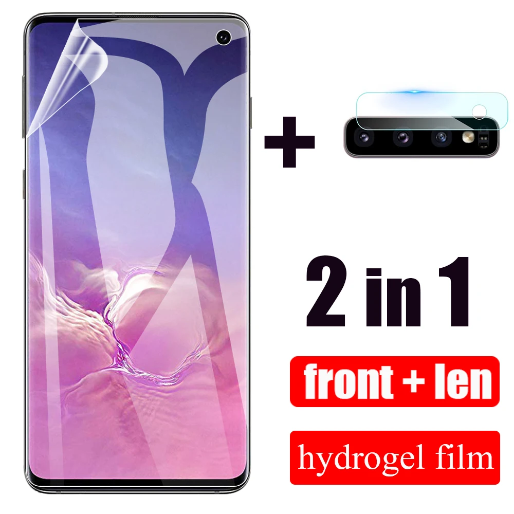 2 в 1 Гидрогелевая пленка для Samsung Galaxy S10 S9 S8 S10e Plus объектива камеры S10E передняя