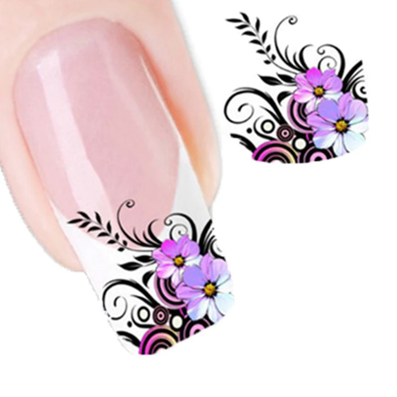 

Водная наклейка для ногтей и наклейка цветок лист дерево зеленый простой летний DIY слайдер для маникюра маникюр с использованием водяных зн...