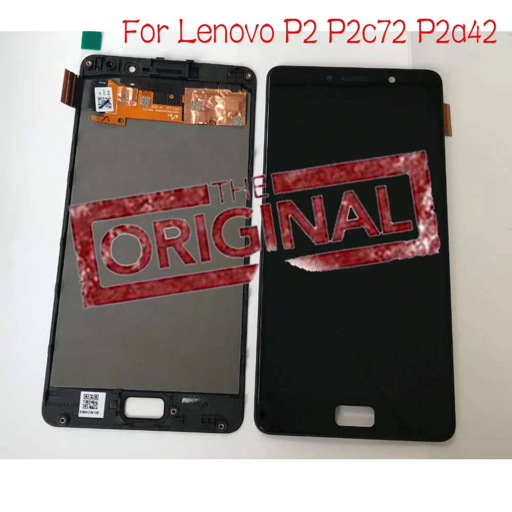 Tanie 100% Oryginalny Amoled Wyświetlacz LCD Ekran Dotykowy Digitizer Zgromadzenie Z Ramą Dla Lenovo Vibe P2 P2c72 P2a42 Telefon Panel Czujnik