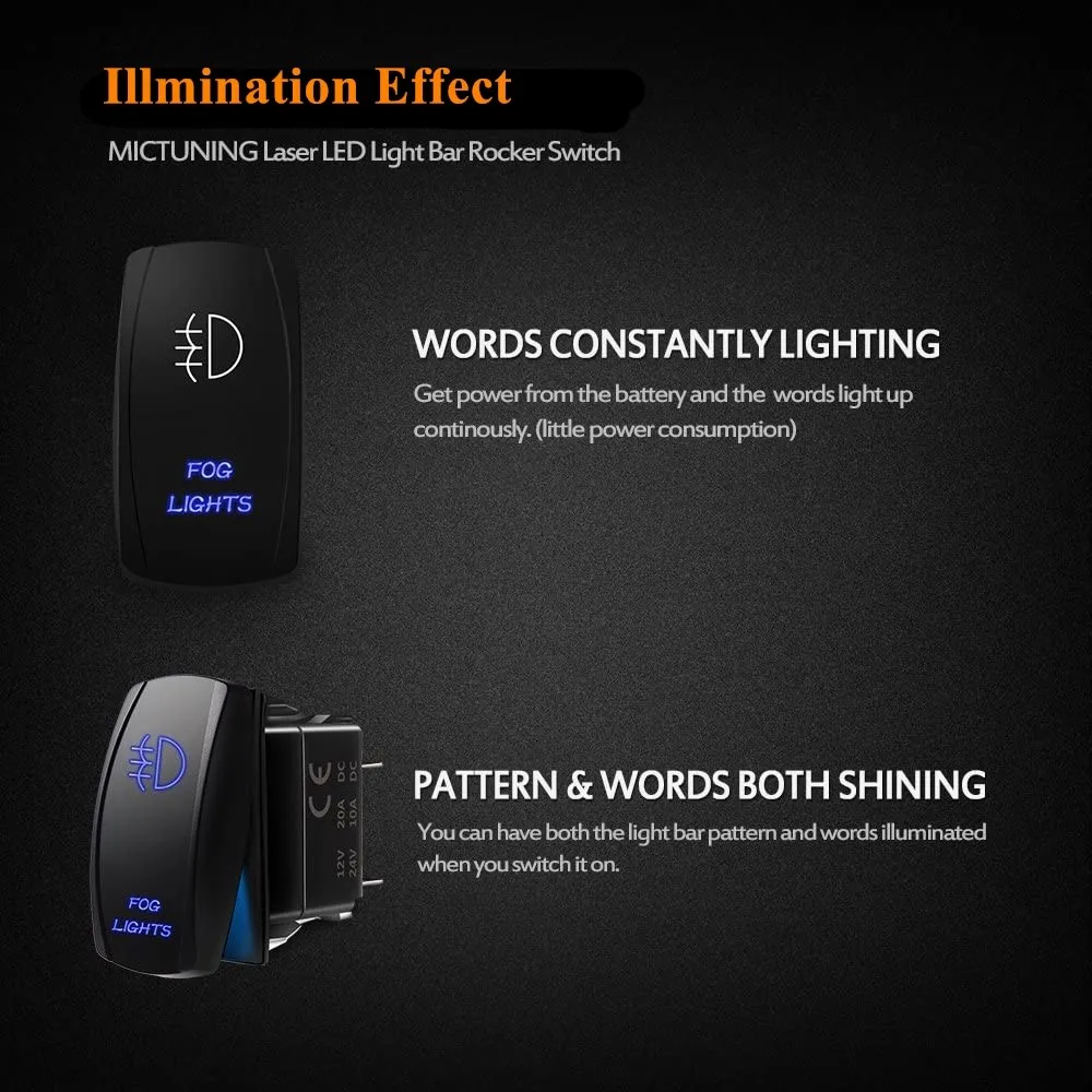 BeCar 1 шт. светодиодный Универсальный SPST предназначен Противотуманные фары