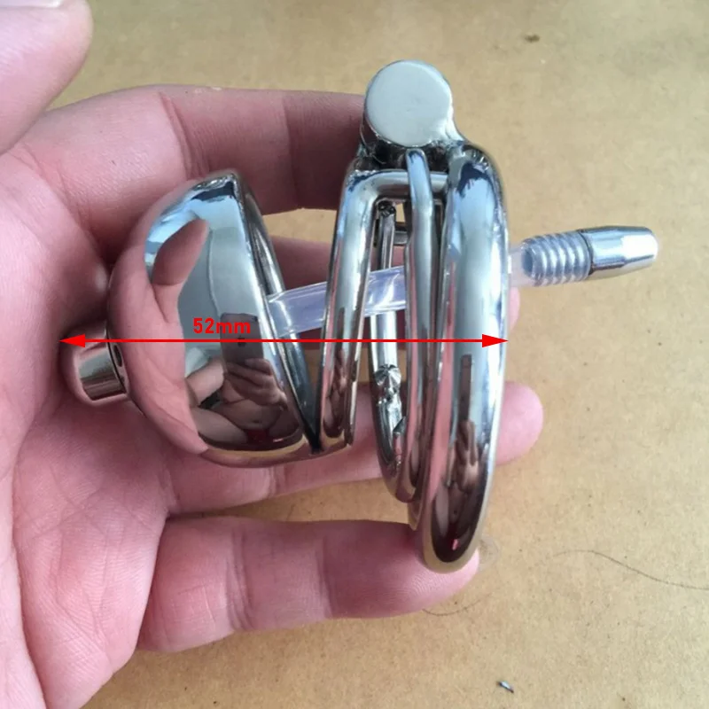 

Short Paragraph Male Chastity Cage Cock Cage Penis Lock with Urethral Catheter and Restraint Device Stainless Steel Penis Cage