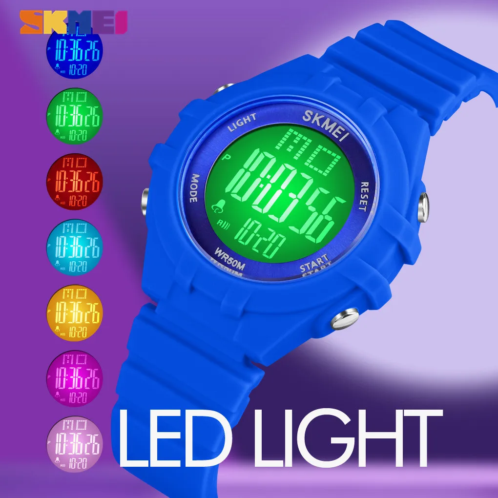 SKMEI Japan Digital movement LED Display Kids Sport Watches 5Bar Waterproof Children Wrist Watch Clock Boys Girls birthday Gift | Наручные