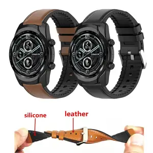Imported Genuine Leather Strap For Ticwatch Pro 3 GPS Silicone Band For Ticwatch Pro X 4G/LTE 2020 GTX E2 S2 