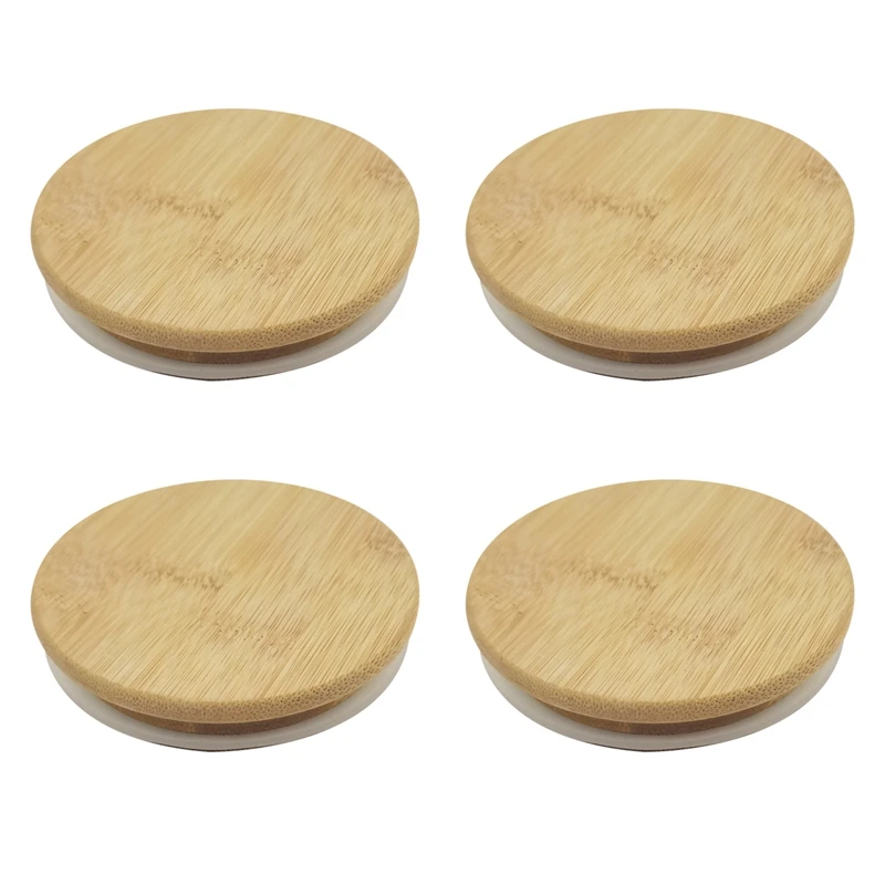 

Reusable Airtight Bamboo Lids,Food Storage Jar Lids Cover Caps with Silicone Seal for Mason Jars Canning Drinking Bottle