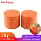 Набор насадок для полировки автомобиля, губки с воском, 10 шт., 5 дюймов, 125 мм, плоская Губка Для Полировки Автомобиля, насадки-липучки для ухода за автомобилем