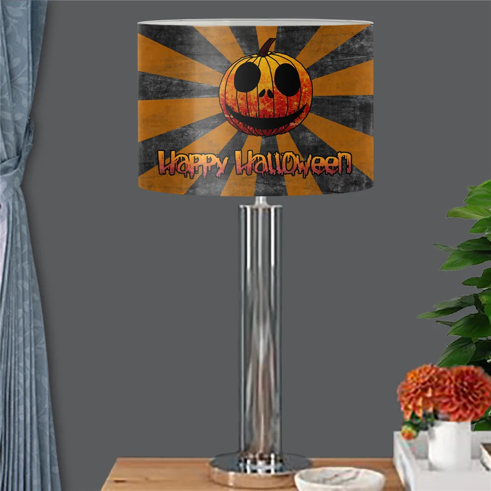 

Lamp Cover Ideal To Halloween Bedroom Assemble Lampshade Funny Pumpkin Printed Large Table Lampshade Festival Home Decoration