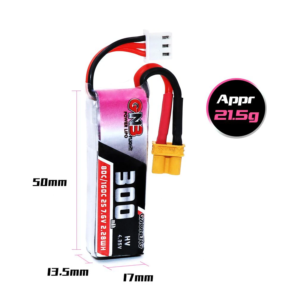 25 шт gaoneng gnb 2s 76 в 300 мач 80c160c lipo аккумулятор xt