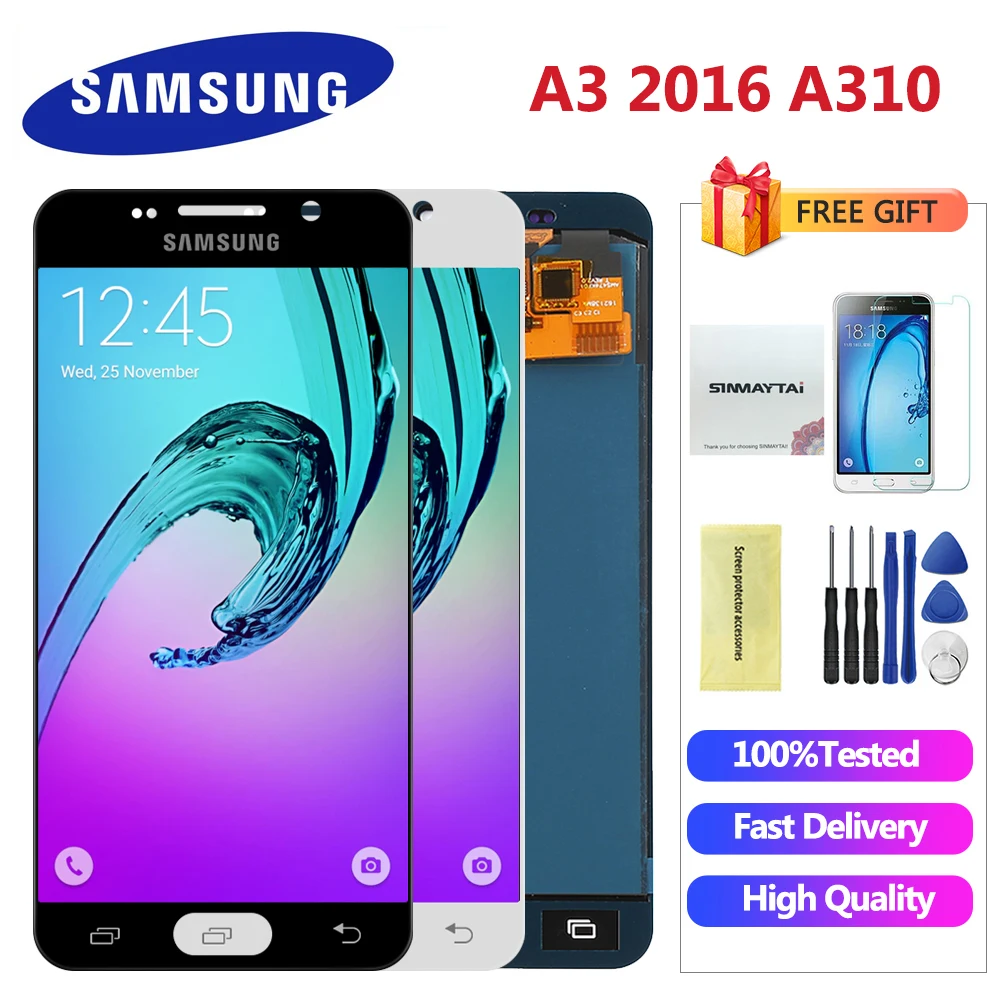 ЖК дисплей 4 7 ''для Samsung Galaxy A3 2016 A310 A310F A310H A310M протестирован дигитайзер