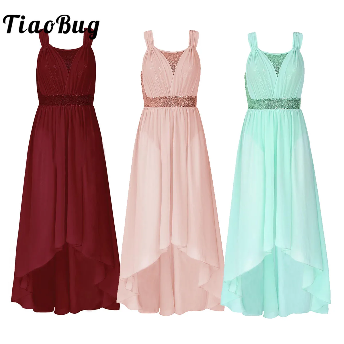 

Women Sleeveless Asymmetrical Chiffon Lyrical Dance Costumes Shiny Sequins Stretchy Ballet Tutu Gymnastics Leotard Dance Dress