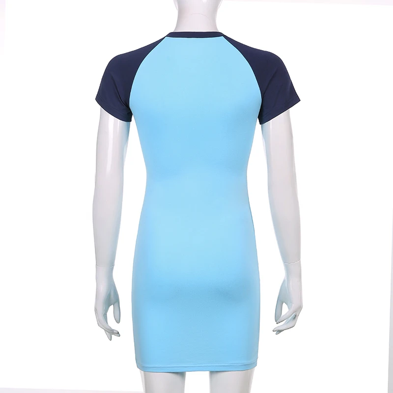 

Casual Letter Printed Patched Y2k Dress Women Summer 2021Fashion Chic Bodycon Short Sleeve Tank Dresses Beach Sundress Holiday