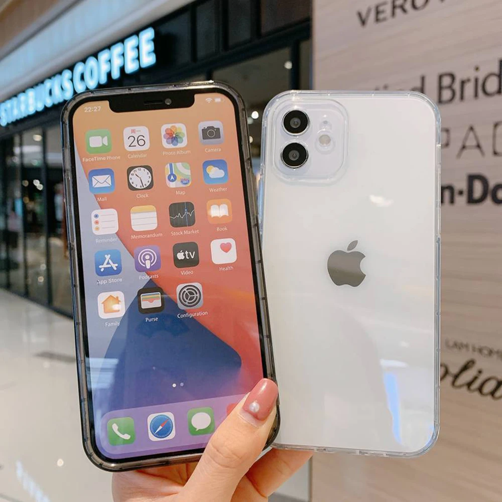 

Transparent Shockproof Case For iPhone 11 12 Pro X XS Max XR 6 S 7 Case Clear TPU Cover Coque For iPhone 6 7 6Plus