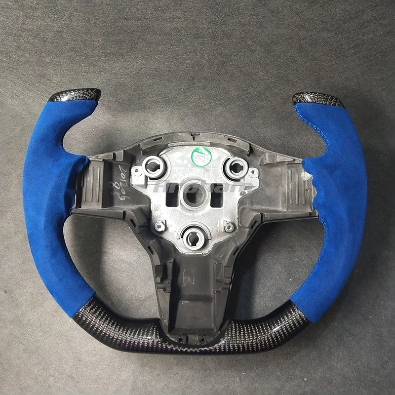 

Высококачественное рулевое колесо из углеродного волокна в форме пилота, замена под кожу алькантары для Tesla Model 3 2018 2019 2020 20