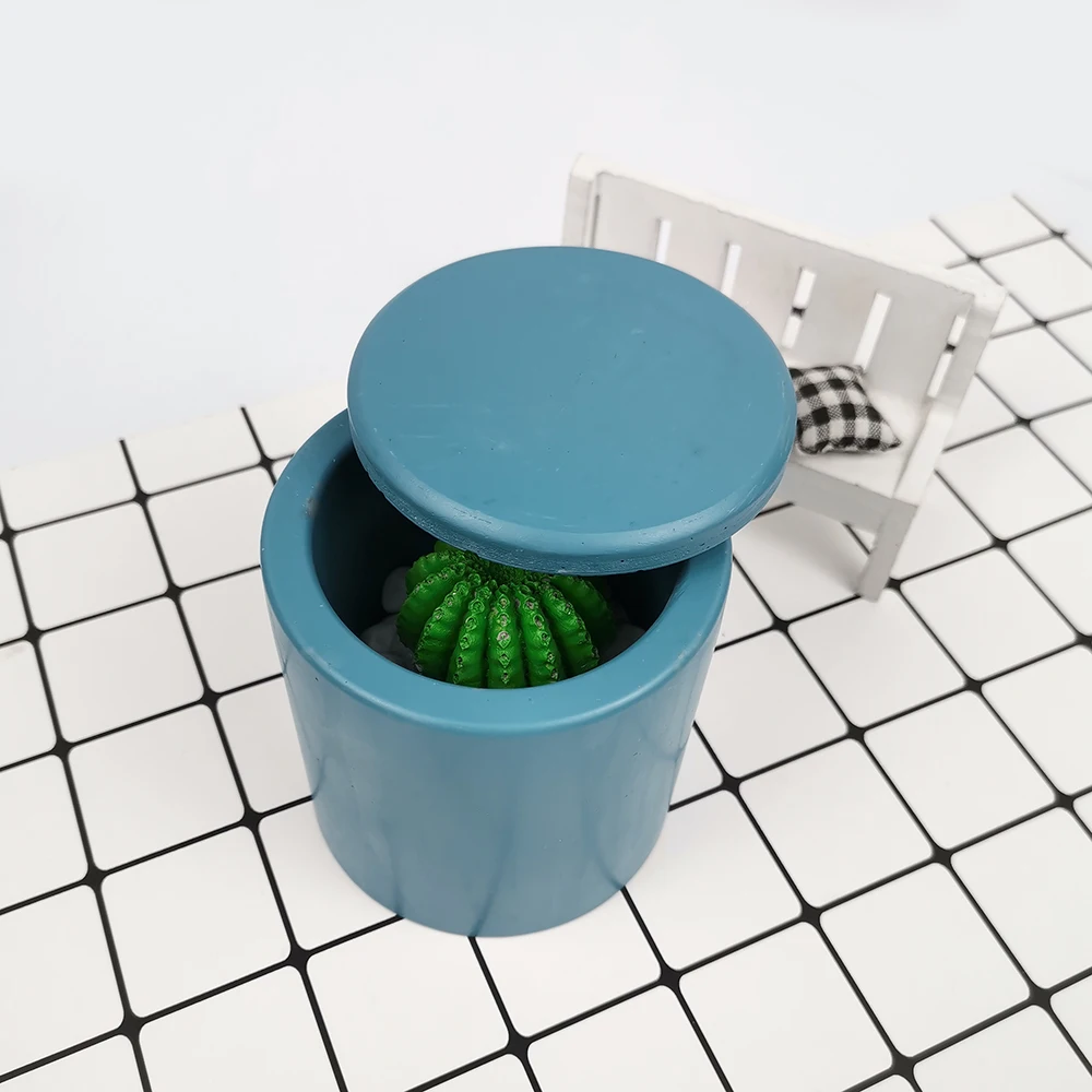 

PRZY Handmade Concrete Silicone Mold Cement Storage Can Molds Succulents Potting Garden Vase Clay Resin Mould