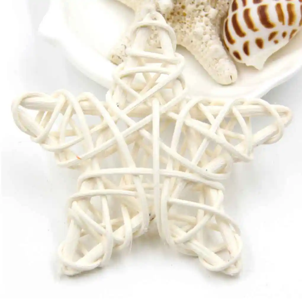 

5Pieces Five Star 6CM Rattan Plaited Vine Christmas Birthday Home Wedding Party Decoration DIY Ornaments Home Hanging Supply