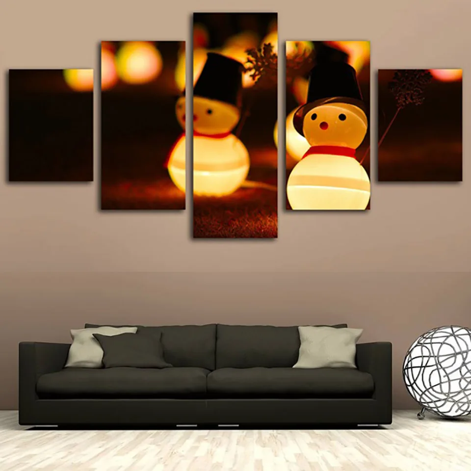 Living Room Wall Art Pictures HD Printed 5 Piece/Pcs Light Christmas Toy Modern Painting On Canvas Home Decor Poster Framework | Дом и сад