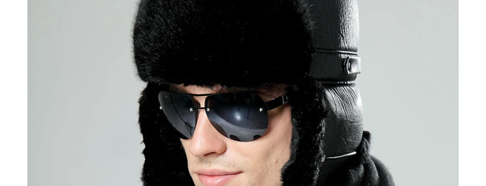 Шапки-бомберы для мужчин и женщин, черная русская ушанка, зимняя плюшевая ушанка, шапка-ушанка, Авиатор, шлем летчика из искусственной кожи, меховые зимние лыжные шапки