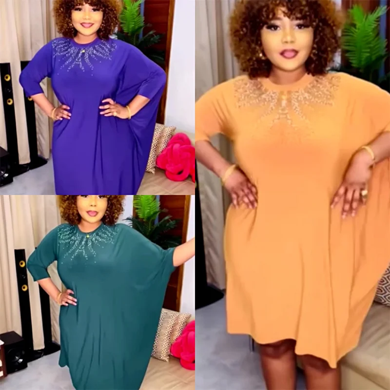Африканские платья для женщин Осенние африканские женщины фиолетовое зеленое