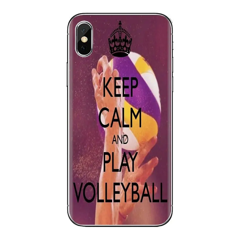 С надписью keep calm and play люблю волейбол для iPhone XS Max XR X 4 4S 5 5S 5C SE 6 6S 7 8 плюс samsung Galaxy J1 J3