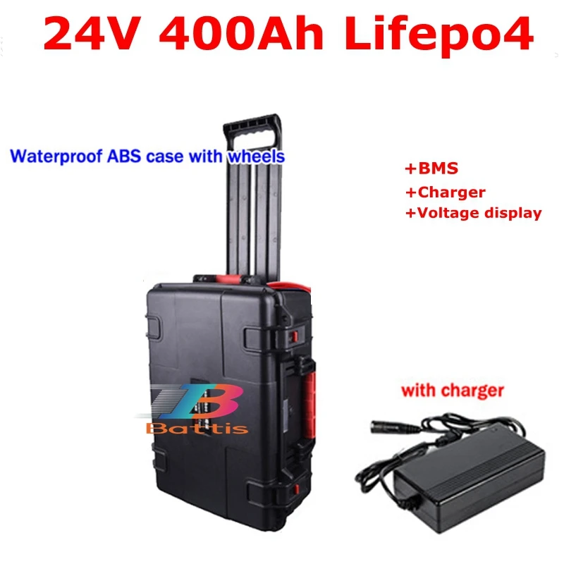 Водонепроницаемый 24V 400AH 500AH литиевый аккумулятор BMS 150A lifepo4 батарея для 6000 Вт RV EV