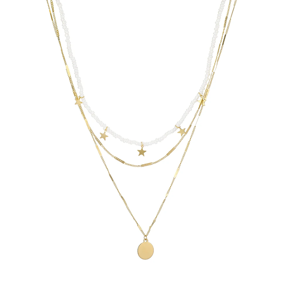 

VG 6YM The New Colorful Five-Pointed Star Ladies Necklace Good-Looking Women's Pendant Jewelry Dropshipping Gifts