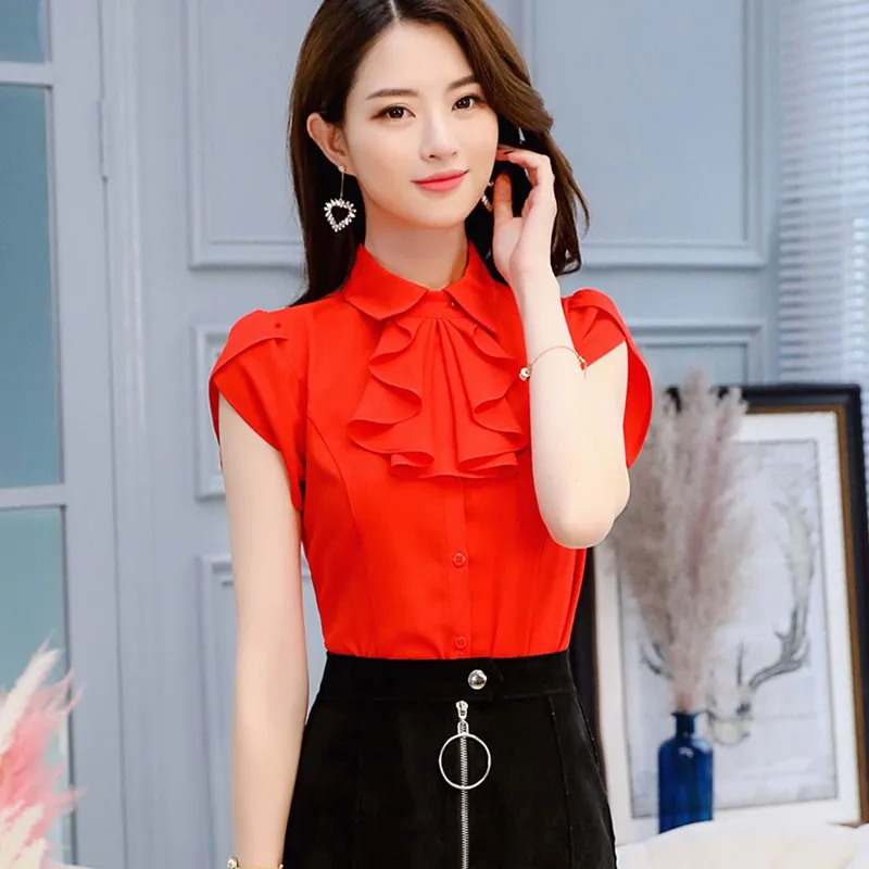 2020 летняя новая корейская модная Джокер рубашка Повседневная тонкая женская