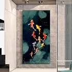Картина на холсте с изображением рыбы, Современный домашний декор, настенное искусство для гостиной, картина с животными, роскошные декоративные фреймы